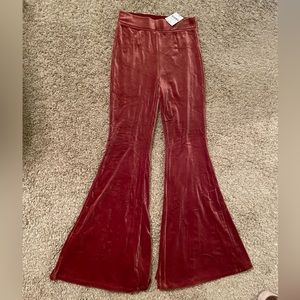 NWT Flare Velour Leggings/Pants Mauve